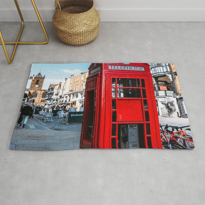 Great Britain Photography - Red Phone Booth In London City Rug
