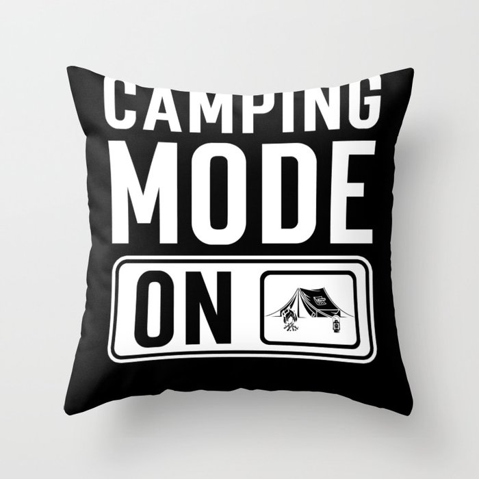 Camping Mode on Throw Pillow