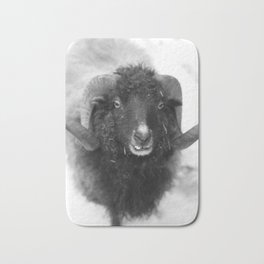 The black sheep, black and white photography Bath Mat