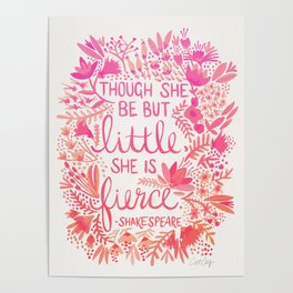 Little & Fierce – Pink Ombré Poster