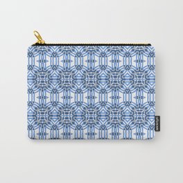 Spanish Dream #2, Blue, White and Gray. Intricate pattern of circles Carry-All Pouch