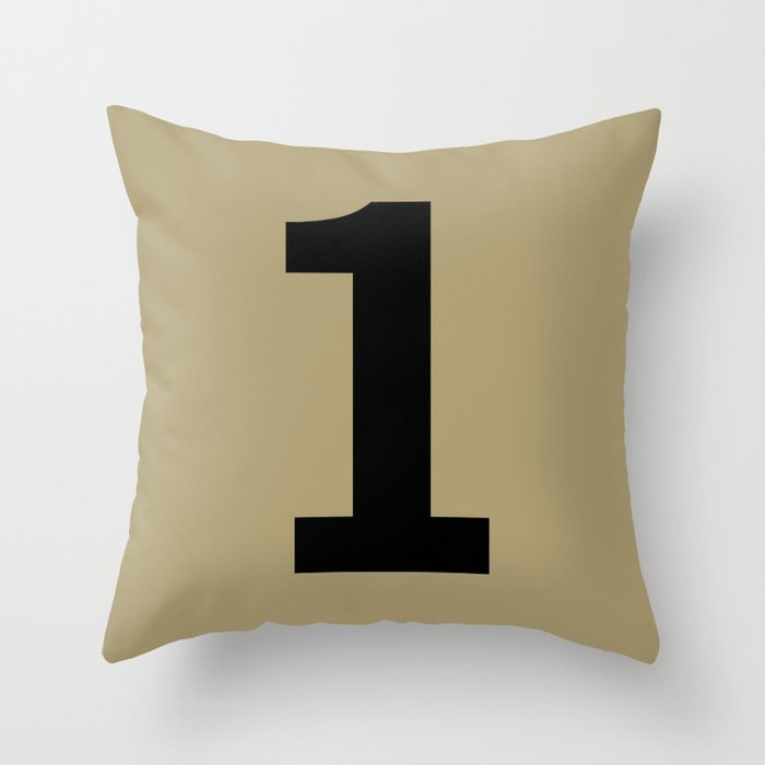 Number 1 (Black & Sand) Throw Pillow