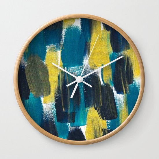 Peacock Brushstrokes Wall Clock