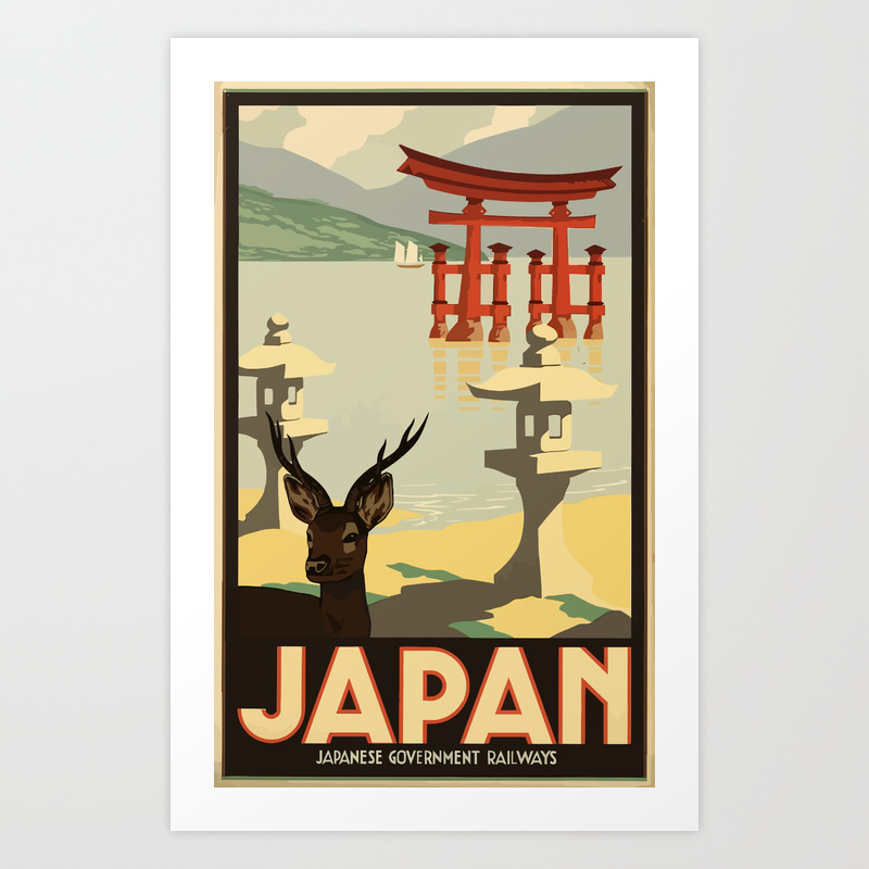 Vintage Travel Japan Poster Art Print By Payce Society6