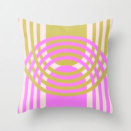 Arches Composition in Light Sage and Retro Pink Throw Pillow