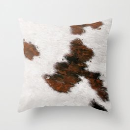 Painted Cowhide Cow Skin Fur Spot  Throw Pillow