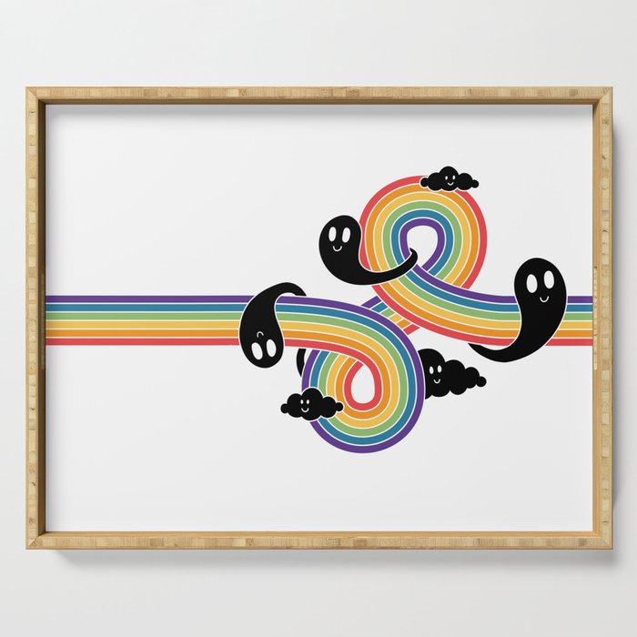 Rainbow Ghost Friends Serving Tray