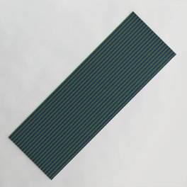 [ Thumbnail: Indigo & Green Colored Pattern of Stripes Yoga Mat ]