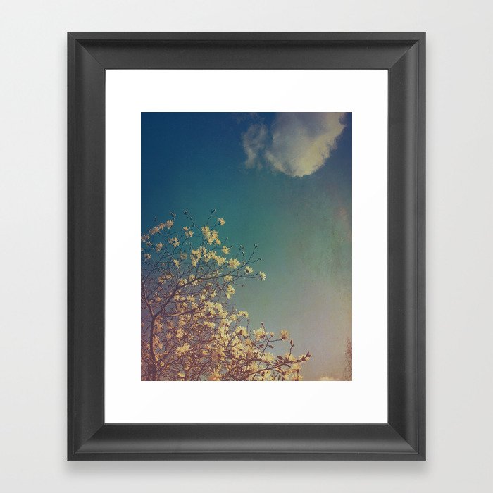 Head in the Clouds - minimal cottage core nature photo Framed Art Print