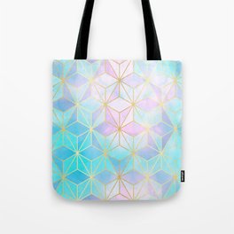 Iridescent Glass Geometric Pattern Tote Bag