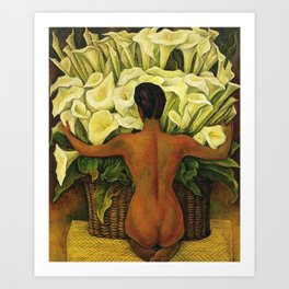 Nude With Calla Lilies Art Print
