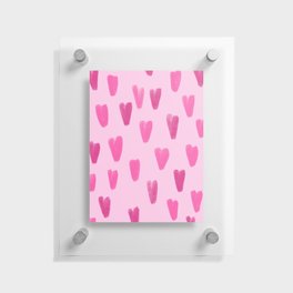 Pink Be My Valentine Hearts  Floating Acrylic Print