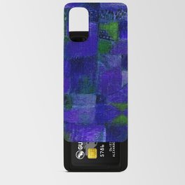 Terraced garden tropical floral midnight Egyptian blue abstract landscape painting by Paul Klee Android Card Case