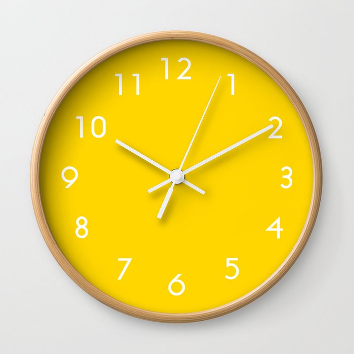 Freesia Yellow Sunshine Pastel Solid Color Block Spring Summer Wall Clock