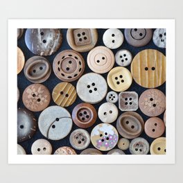 Wooden Buttons Art Print