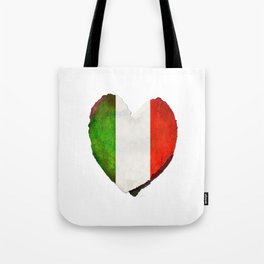 I Love Italy - Italian Flag Heart Art Green Red and White Tote Bag