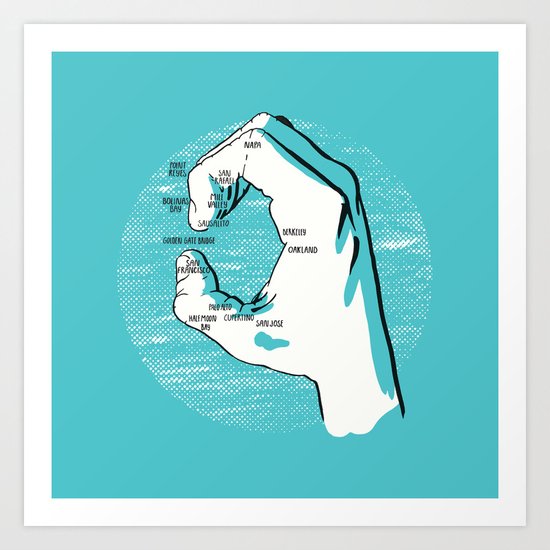 A Handy Map of The Bay Art Print