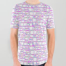 Pink Glitch All Over Graphic Tee