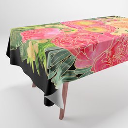 Rekka floral bouquet in bright colors and black (1) Tablecloth