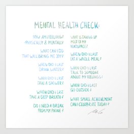 Mental health check_01 Art Print