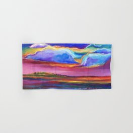 Colorful Sunset Landscape Painting Hand & Bath Towel