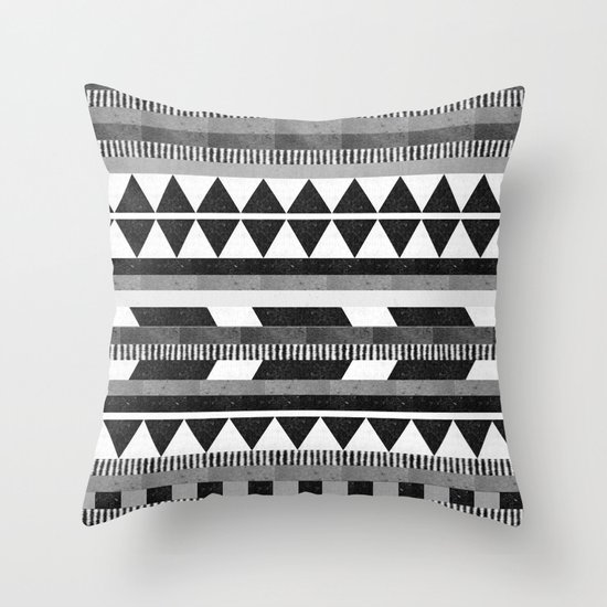 DG Aztec No.1 Monotone Throw Pillow