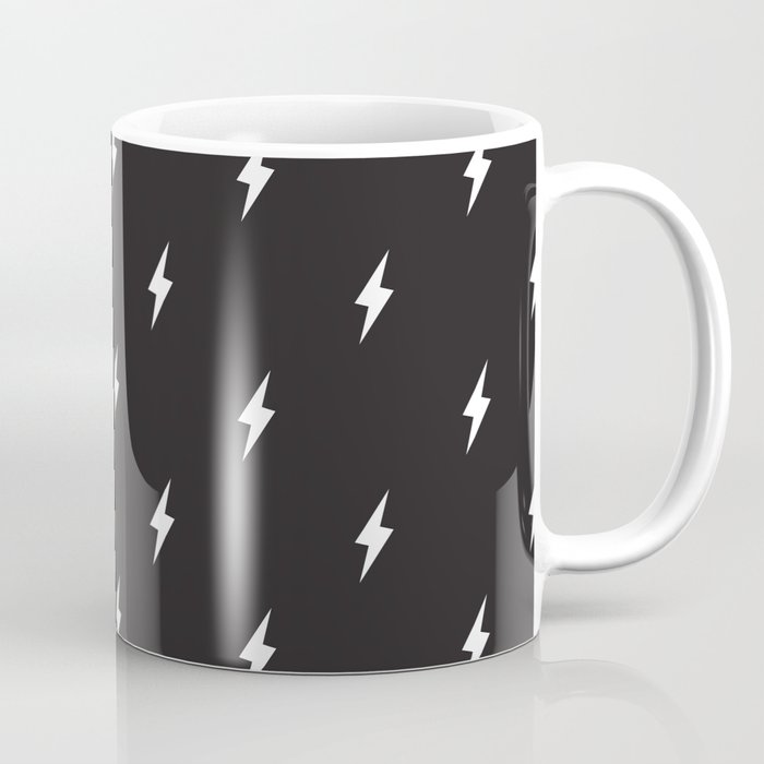 Lightning Bolt Pattern Black & White Coffee Mug