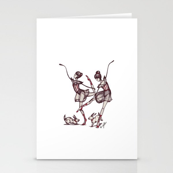 Dancing Twins Stationery Cards