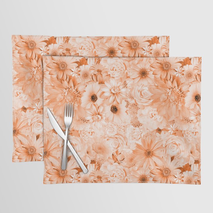 marigold orange floral bouquet aesthetic cluster Placemat