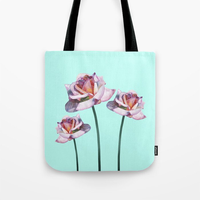 Roses and little frogs Tote Bag