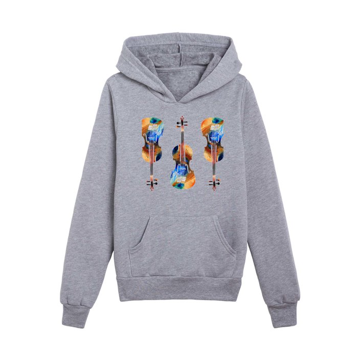 Violin Art By Sharon Cummings Kids Pullover Hoodie