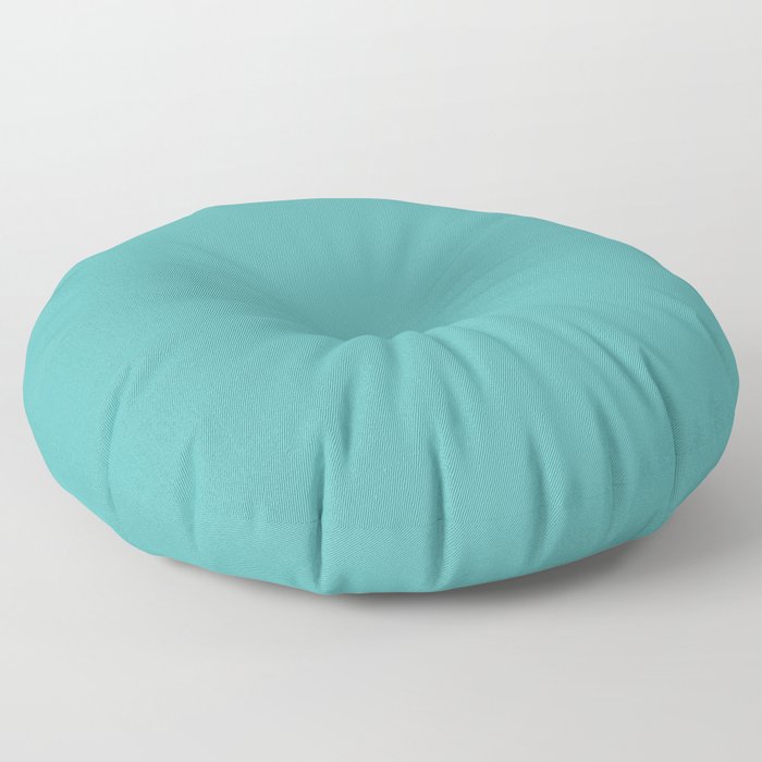 Solid Color Dark Pastel Teal Pairs to Pantone 15-5217 Blue Turquoise Floor Pillow