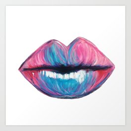 Colorful Art Lips Art Print