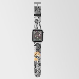 William Morris floral pattern with Tiger Achromatic Apple Watch Band