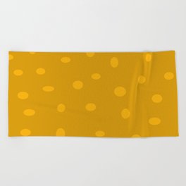 Yellow Polka Dots and Background Beach Towel