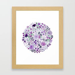 Dark purple flower circle Framed Art Print