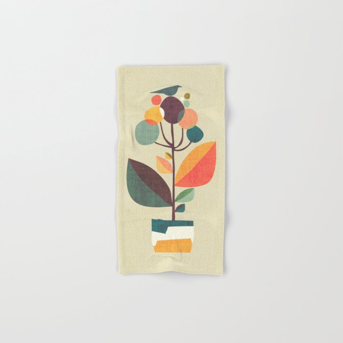 Potted plant with a bird Hand & Bath Towel