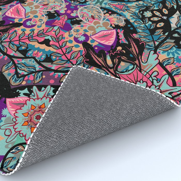 Mandala Colorful Boho Rug By Aquavella Society6 Mandala Colorful Boho Rug