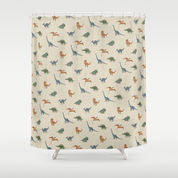 Dino Pals (Khaki) Shower Curtain