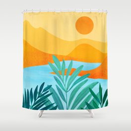 Summer Mountains Landscape Series Shower Curtain