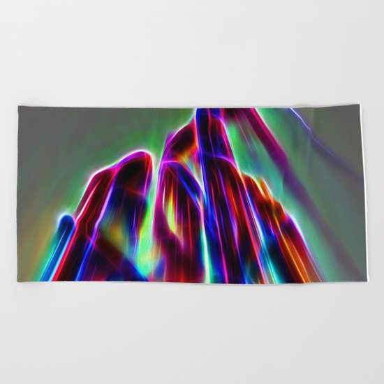Neon mountain Beach Towel