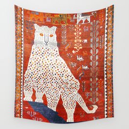 Q'ashqai Snow Leopard Persian Animal Rug Print Wall Tapestry