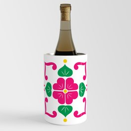 Pink 1, Framed Talavera Flower Wine Chiller