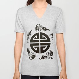 Chinese 5 blessings symbol V Neck T Shirt