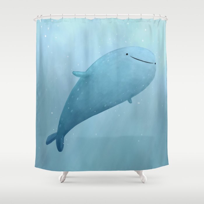 Cute Whale Shark Shower Curtain