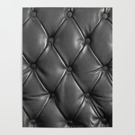 pattern of black genuine leather texture using as background Poster