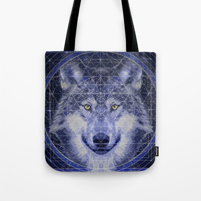 Wolf Geometry Tote Bag