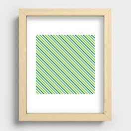 St. Patrick's Day Oblique Green Stripes Collection Recessed Framed Print