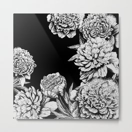 FLOWERS IN BLACK AND WHITE Metal Print | Christmas, Summer, Botanical, Spring, Nature, Black And White, Tropical, Holiday, Graphicdesign, Halloween 