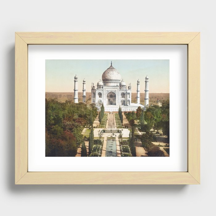 The Taj Mahal - Circa 1900 Photochrom Recessed Framed Print